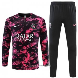 Chandal de Sudadera del Paris Saint-Germain 2022 2023 Negro y Rosa