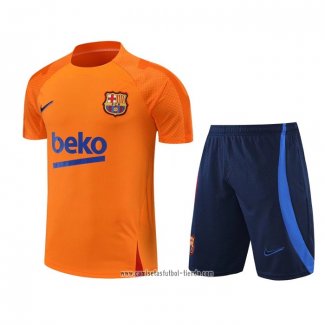 Chandal del Barcelona 2022 2023 Manga Corta Naranja - Pantalon Corto