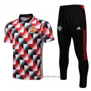 Conjunto Polo del Manchester United 2022 2023 Negro y Rojo