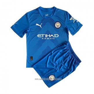 Camiseta Manchester City Portero 2022 2023 Nino Azul