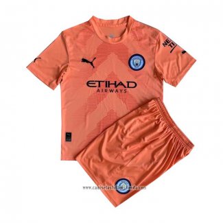Camiseta Manchester City Portero 2022 2023 Nino Naranja