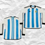 Camiseta Primera Argentina 3 Estrellas 2022 Manga Larga