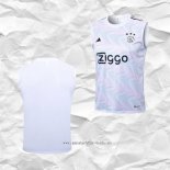 Camiseta de Entrenamiento Ajax 2023 2024 Sin Mangas Blanco