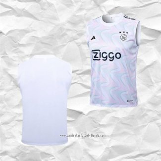 Camiseta de Entrenamiento Ajax 2023 2024 Sin Mangas Blanco