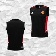 Camiseta de Entrenamiento Manchester United 2022 2023 Sin Mangas Negro
