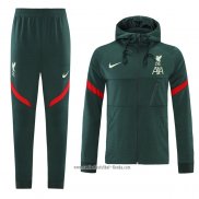 Chandal con Capucha del Liverpool 2021 2022 Verde