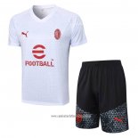 Chandal del AC Milan 2023 2024 Manga Corta Blanco - Pantalon Corto