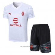 Chandal del AC Milan 2023 2024 Manga Corta Blanco - Pantalon Corto