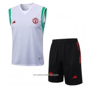 Chandal del Manchester United 2023 2024 Sin Mangas Blanco