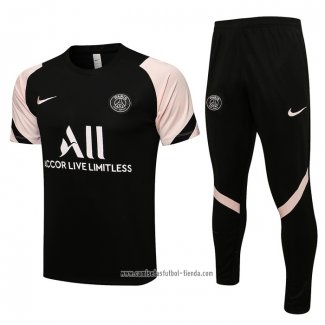 Chandal del Paris Saint-Germain 2021 2022 Manga Corta Negro y Rosa