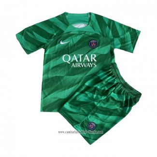 Camiseta Paris Saint-Germain Portero 2023 2024 Nino Verde