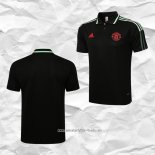 Camiseta Polo del Manchester United 2021 2022 Negro y Verde