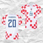 Camiseta Primera Croacia Jugador Gvardiol 2022