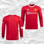 Camiseta Primera Manchester United 2021 2022 Manga Larga