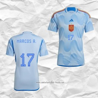 Camiseta Segunda Espana Jugador Marcos A. 2022