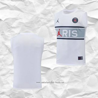 Camiseta de Entrenamiento Paris Saint-Germain 2022 2023 Sin Mangas Blanco y Gris