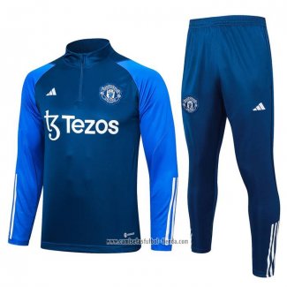 Chandal de Sudadera del Manchester United 2023 2024 Azul