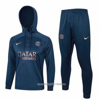 Chandal de Sudadera del Paris Saint-Germain 2023 2024 Azul Oscuro