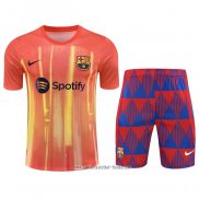 Chandal del Barcelona 2023 2024 Manga Corta Naranja - Pantalon Corto