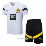 Chandal del Borussia Dortmund 2022 2023 Manga Corta Blanco - Pantalon Corto
