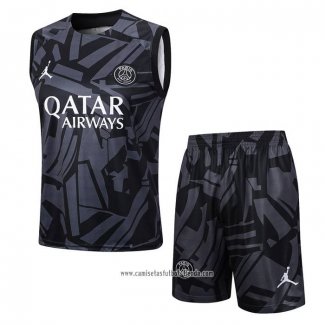 Chandal del Paris Saint-Germain Jordan 2023 2024 Sin Mangas Negro y Gris