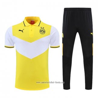 Conjunto Polo del Borussia Dortmund 2022 2023 Amarillo y Blanco