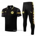 Conjunto Polo del Borussia Dortmund 2022 2023 Negro y Amarillo