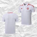 Camiseta Polo del Manchester United 2021 2022 Blanco y Rojo