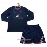 Camiseta Primera Paris Saint-Germain 2021 2022 Nino Manga Larga