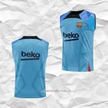 Camiseta de Entrenamiento Barcelona 2022 2023 Sin Mangas Azul