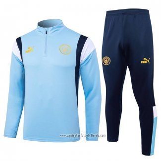 Chandal de Sudadera del Manchester City 2023 2024 Azul Claro