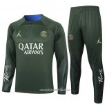 Chandal de Sudadera del Paris Saint-Germain Jordan 2023 2024 Nino Verde