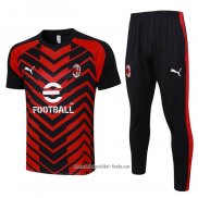 Chandal del AC Milan 2023 2024 Manga Corta Rojo y Negro