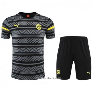 Chandal del Borussia Dortmund 2022 2023 Manga Corta Gris - Pantalon Corto