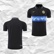 Camiseta Polo del Inter Milan 2022 2023 Negro y Azul