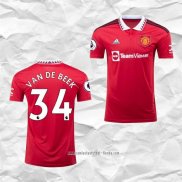 Camiseta Primera Manchester United Jugador Van De Beek 2022 2023