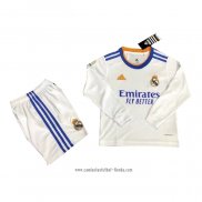 Camiseta Primera Real Madrid 2021 2022 Nino Manga Larga
