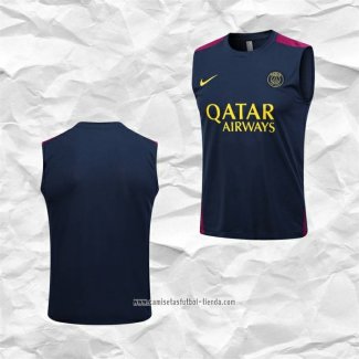 Camiseta de Entrenamiento Paris Saint-Germain 2023 2024 Sin Mangas Azul