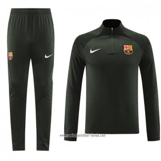 Chandal de Sudadera del Barcelona 2023 2024 Verde Oscuro