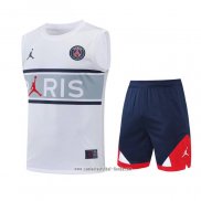 Chandal del Paris Saint-Germain 2022 2023 Sin Mangas Blanco y Gris