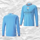 Camiseta Primera Manchester City 2022 2023 Manga Larga