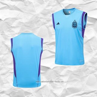 Camiseta de Entrenamiento Argentina 2023 2024 Sin Mangas Azul