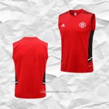 Camiseta de Entrenamiento Manchester United 2022 2023 Sin Mangas Rojo