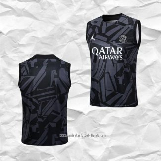 Camiseta de Entrenamiento Paris Saint-Germain Jordan 2023 2024 Sin Mangas Negro y Gris