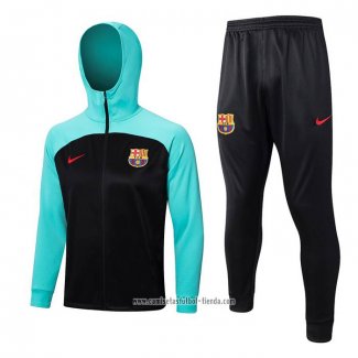 Chandal con Capucha del Barcelona 2022 2023 Azul y Negro