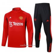 Chandal de Sudadera del Manchester United 2023-2024 Nino Rojo