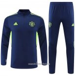 Chandal de Sudadera del Manchester United 2022 2023 Azul y Verde