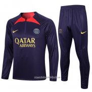 Chandal de Sudadera del Paris Saint-Germain 2023 2024 Nino Purpura