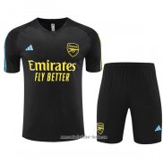 Chandal del Arsenal 2023 2024 Manga Corta Negro - Pantalon Corto