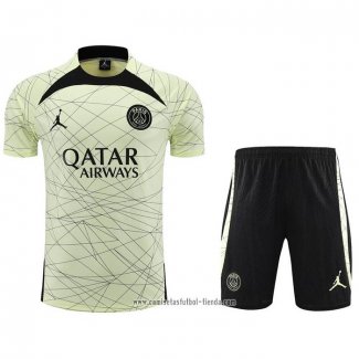 Chandal del Paris Saint-Germain Jordan 2023 2024 Manga Corta Amarillo - Pantalon Corto